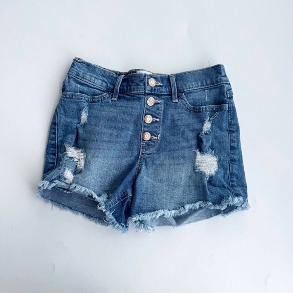 Abercrombie Kids Blue Distressed Jean Shorts